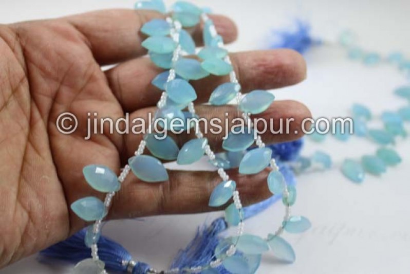 Blue Chalcedony Faceted Marquise Shape Beads