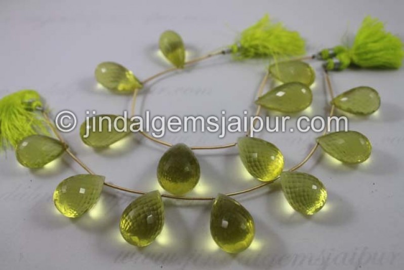 Lemon Quartz Far Faceted Drops