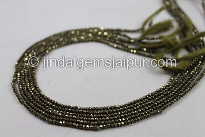 Pyrite Micro Cut Round Shape Beads