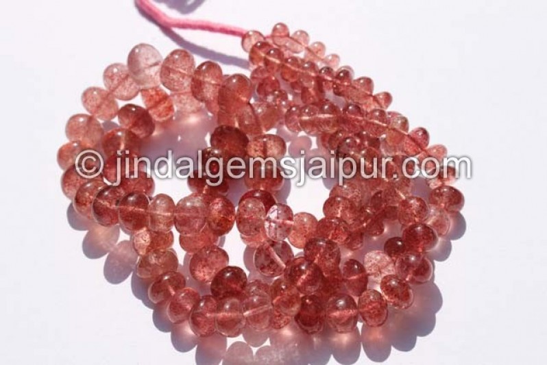 Strawberry Quartz Far Smooth Roundelle Beads