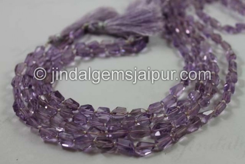 Pink Amethyst Faceted Nugget Shape Beads