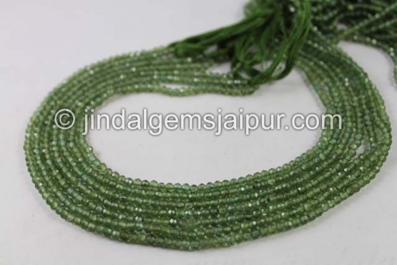 Green Apatite Micro Cut Round  Beads