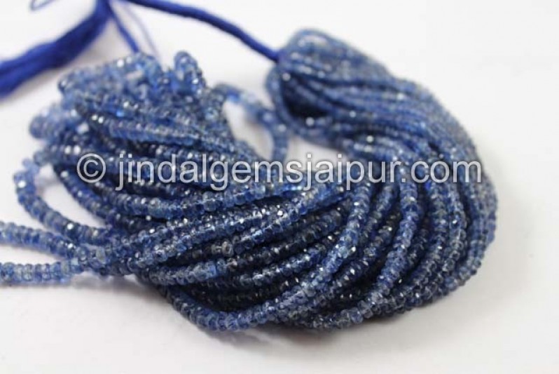 Kyanite Far Faceted Roundelle Shape Beads