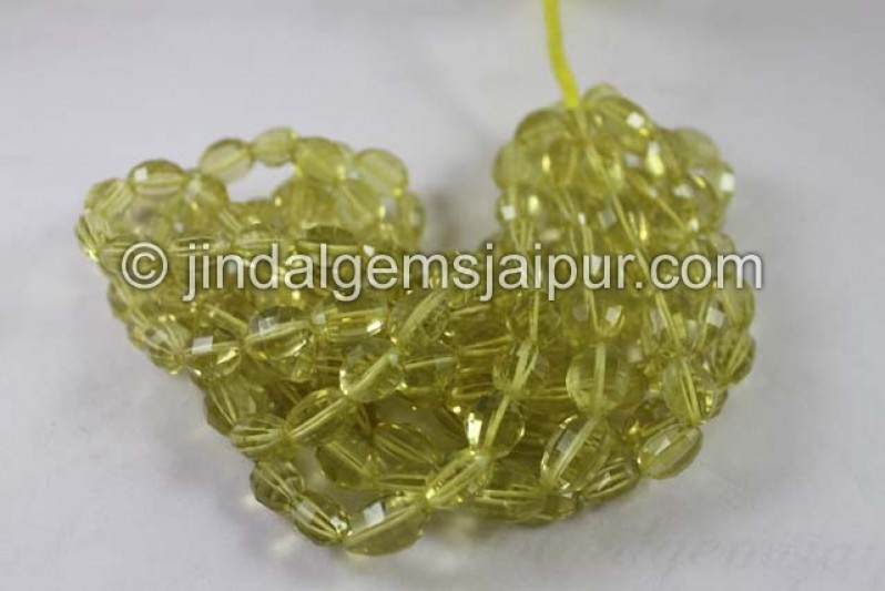 Lemon Quartz Far Step Cut Oval Beads