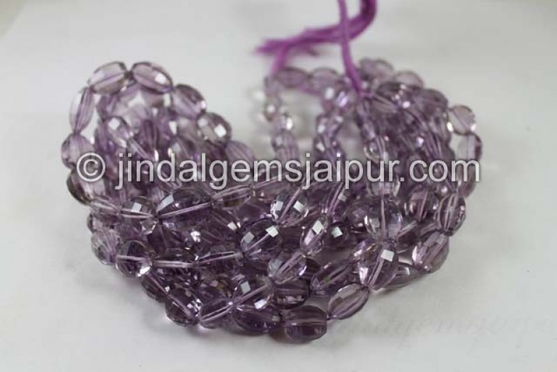 Pink Amethyst Far Step Cut Oval Beads