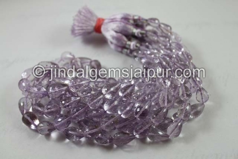 Pink Amethyst Far Faceted Drops Beads