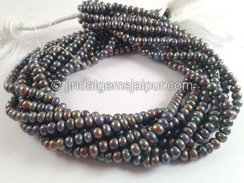 Black Pearl Smooth Roundelle Beads