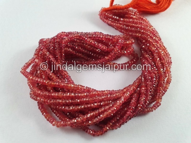 Red Songea Sapphire Faceted Roundelle Beads