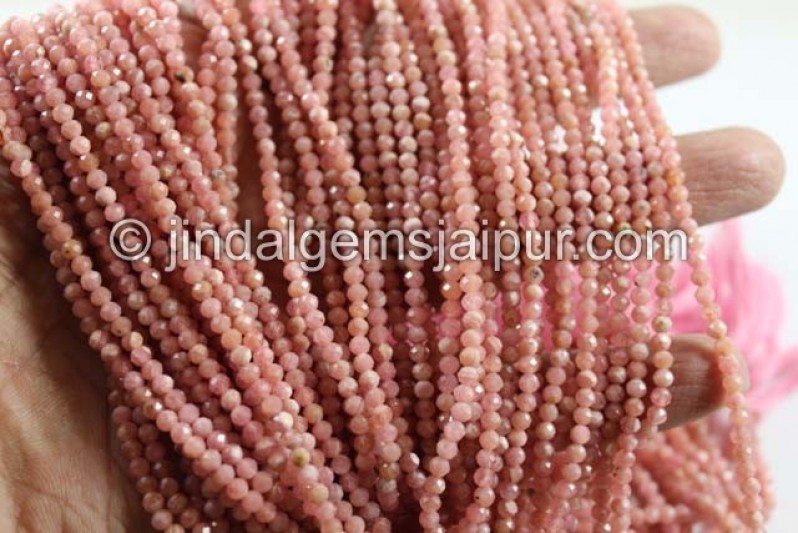 Rhodochrosite Micro Cut Round Beads