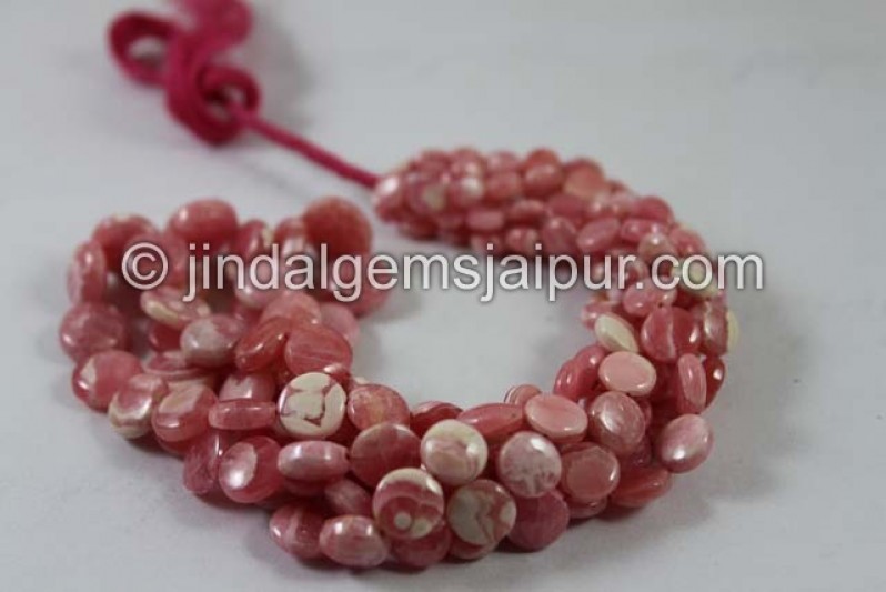 Rhodochrosite Smooth Coin Beads