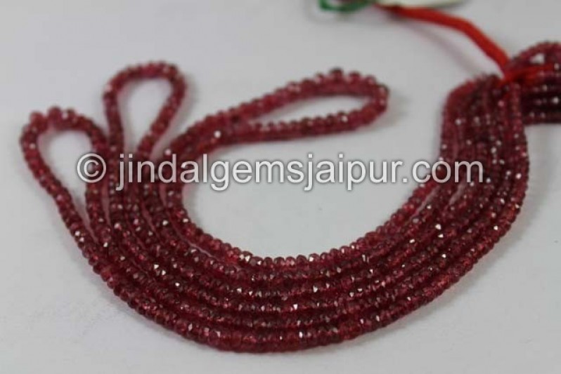 Red Spinel Faceted Roundelle Beads