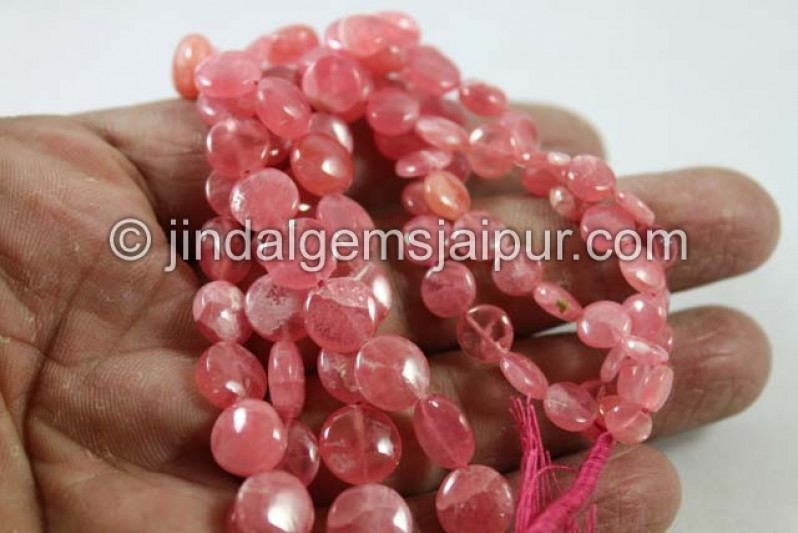 Rhodochrosite Far Smooth Coin Shape Beads