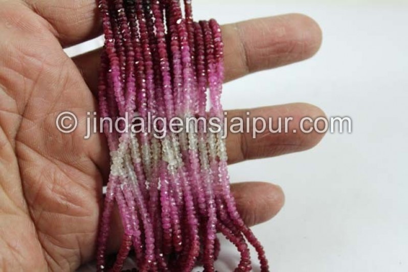 Ruby Shaded Faceted Roundelle Beads