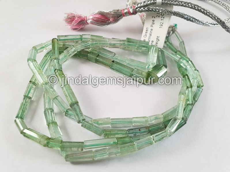 Blue Green Tourmaline Pipe Shape Beads