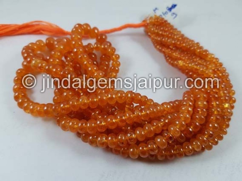 Mandarin Garnet Far Smooth Roundelle Beads