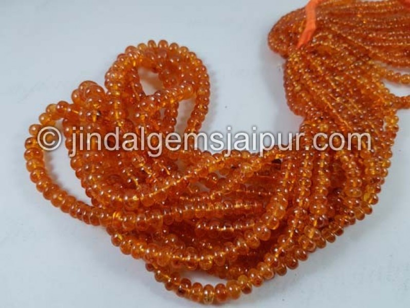 Mandarin Garnet Far Smooth Roundelle Beads