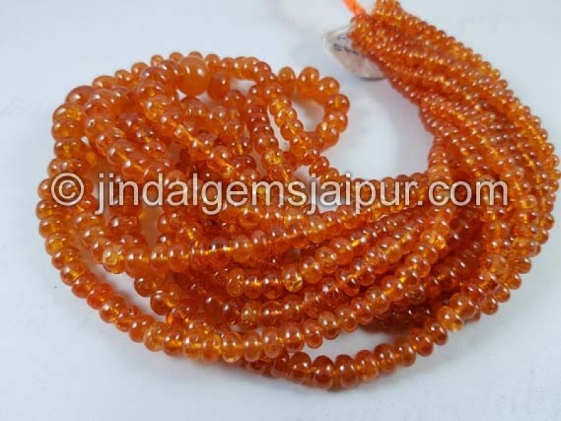 Mandarin Garnet Far Smooth Roundelle Beads