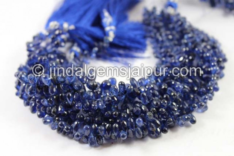 Deep Kyanite Faceted Drops Beads