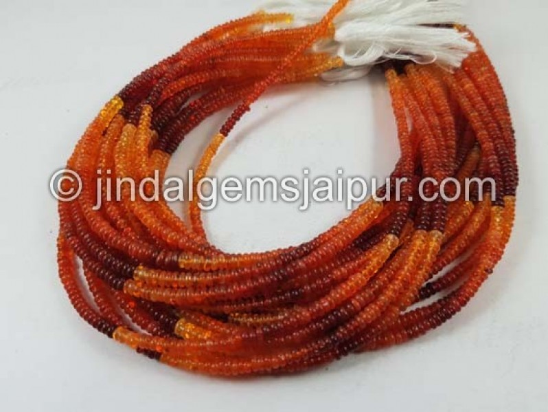 Fire Opal Smooth Roundelle Beads