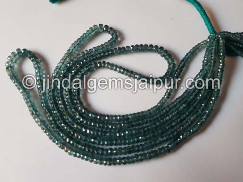 Teal Kyanite Faceted Roundelle Beads