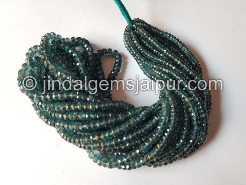 Teal Kyanite Faceted Roundelle Beads