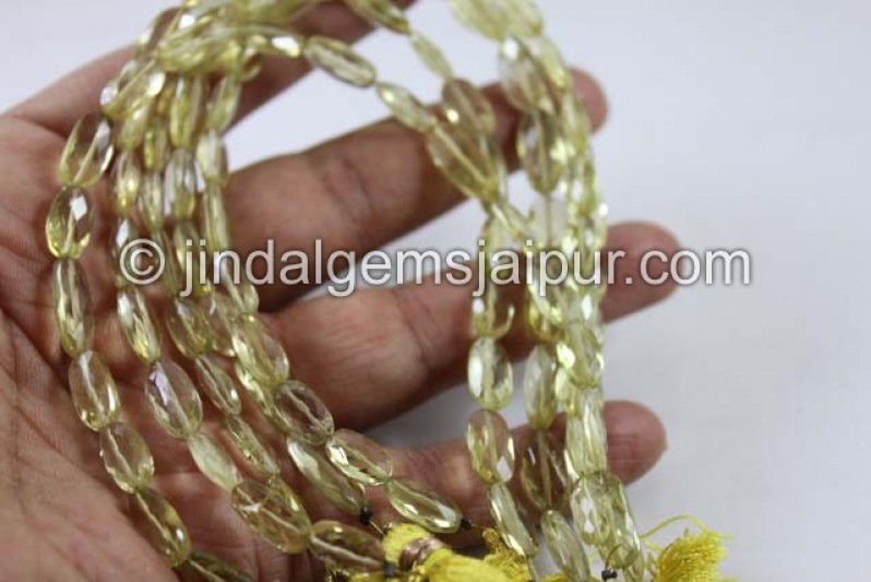 Beer Quartz Faceted Long Oval Beads