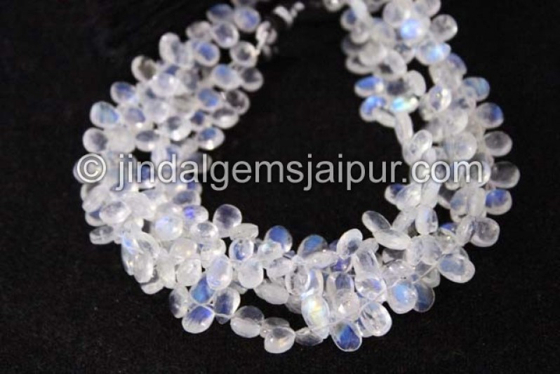 White  Rainbow Faceted Pear Shape Beads