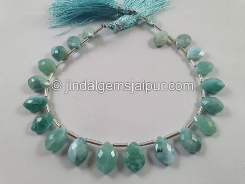 Larimar Faceted Dolphin Pear Beads