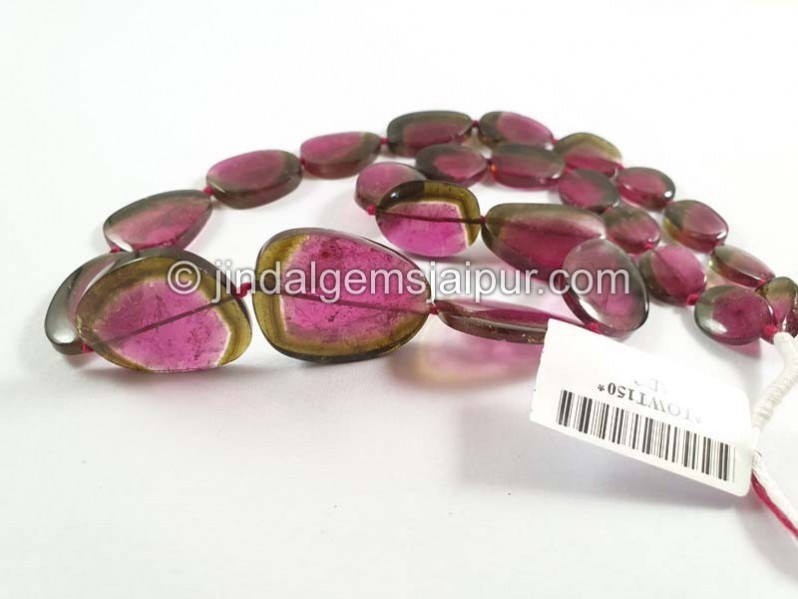 Watermelon Tourmaline Slices Beads