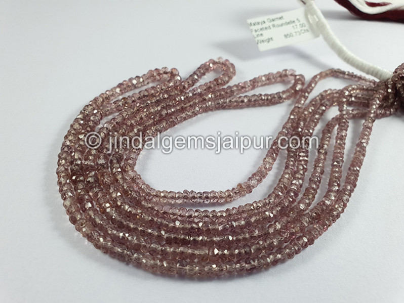 Malaya Garnet Faceted Roundelle Shape Beads