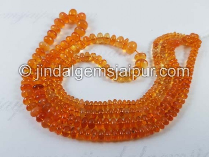 Fire Opal Far Smooth Roundelle Beads