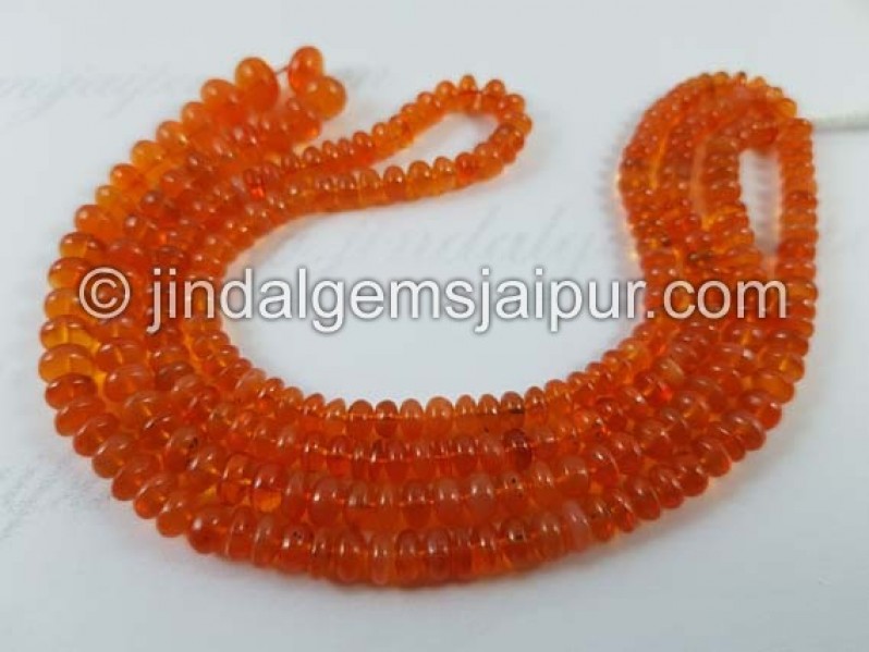 Fire Opal Far Smooth Roundelle Beads