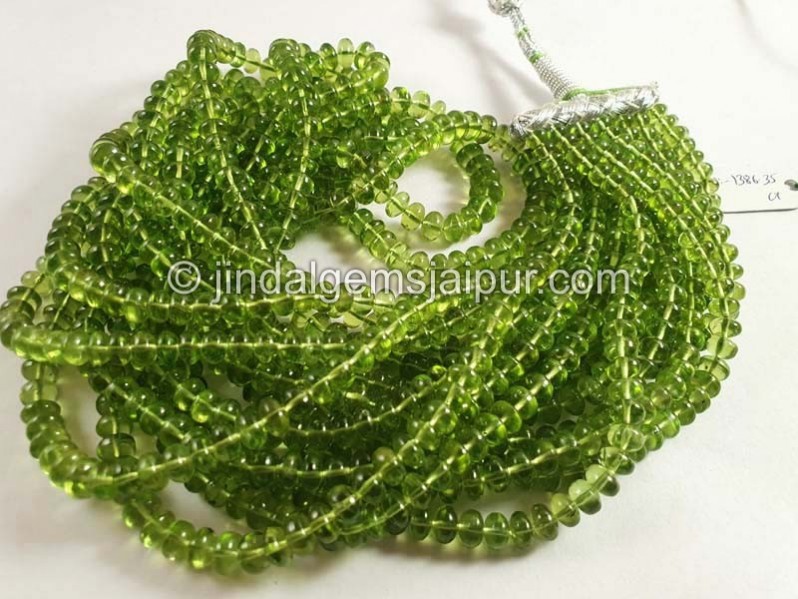 Peridot Smooth Roundelle Shape Beads