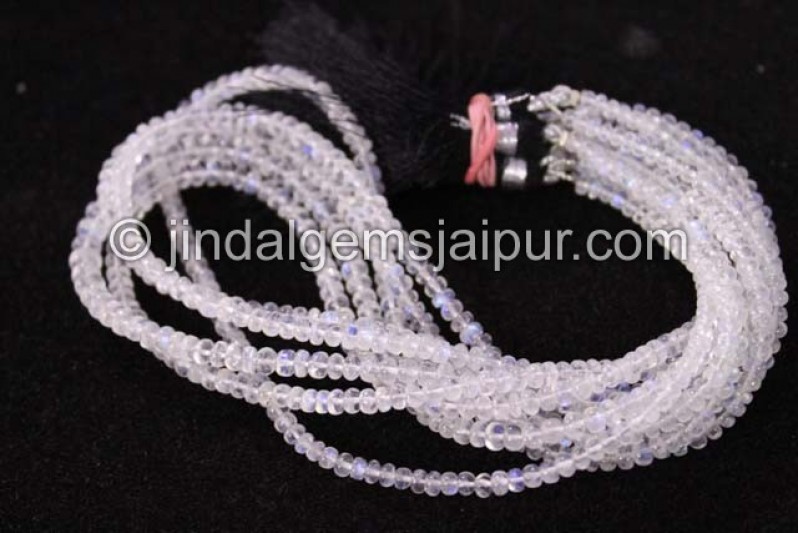 White Rainbow Smooth Roundelle Beads