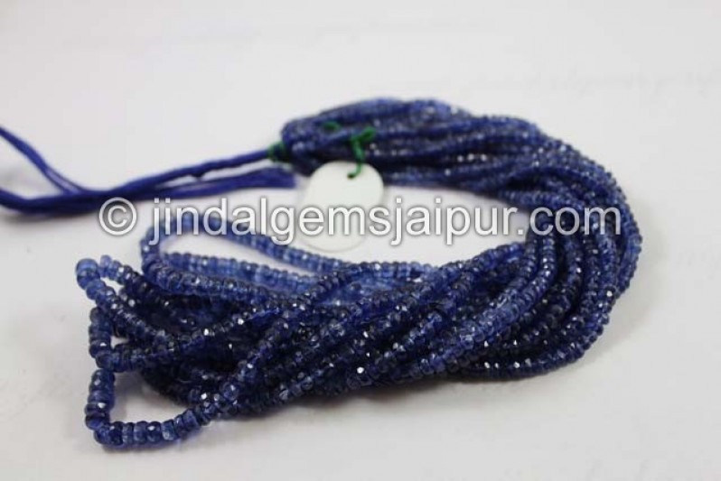 Deep Blue Kyanite Faceted Roundelle Beads