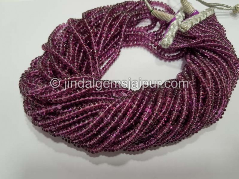 Purple Rhodolite Garnet Smooth Roundelle Beads