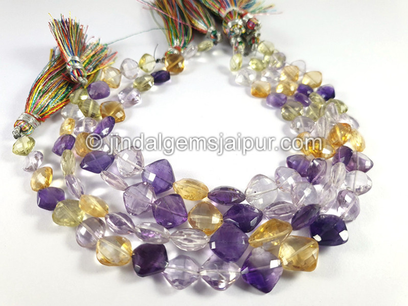 Multi Stone Faceted Kite Shape Beads