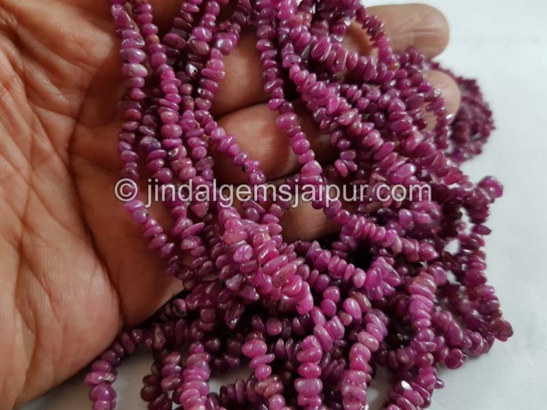 Ruby Smooth Rough Nugget Beads