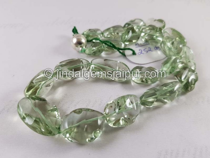 Green Amethyst Smooth Irregular Nugget Beads