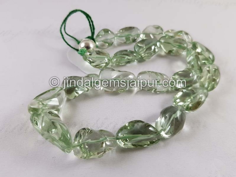 Green Amethyst Smooth Irregular Nugget Beads