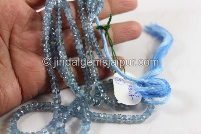 Moss Aquamarine Faceted Roundelle Beads