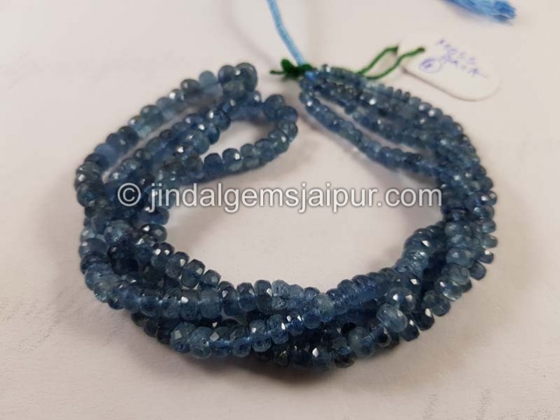 Santa Maria Moss Aquamarine Faceted Roundelle Beads