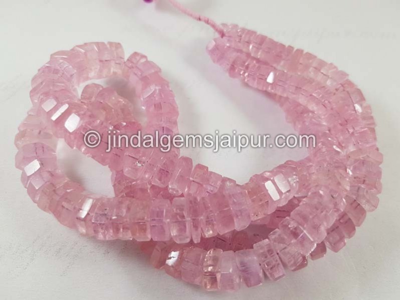 Pink Morganite Far Step Cut Roundelle Beads