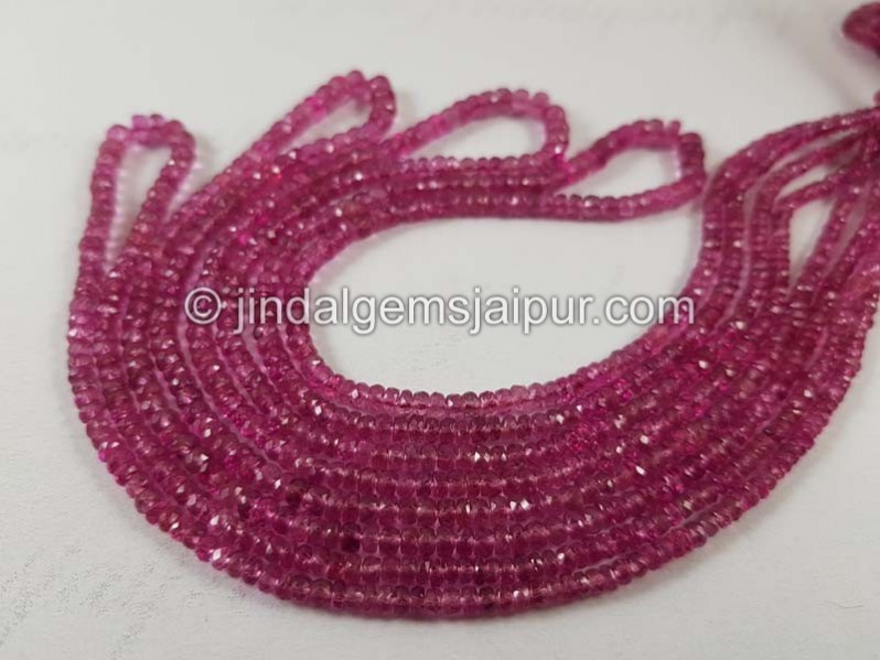 Rubellite Tourmaline Faceted Roundelle Beads