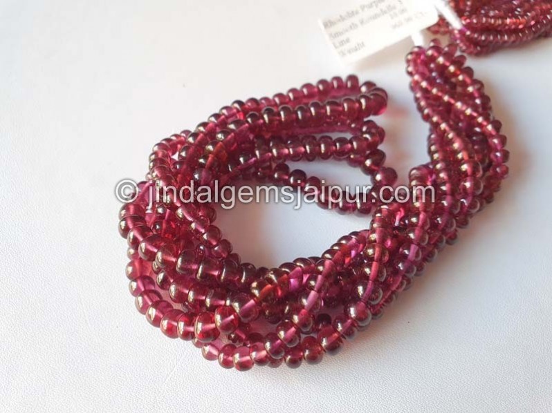 Rhodolite Garnet Far Smooth Roundelle Beads