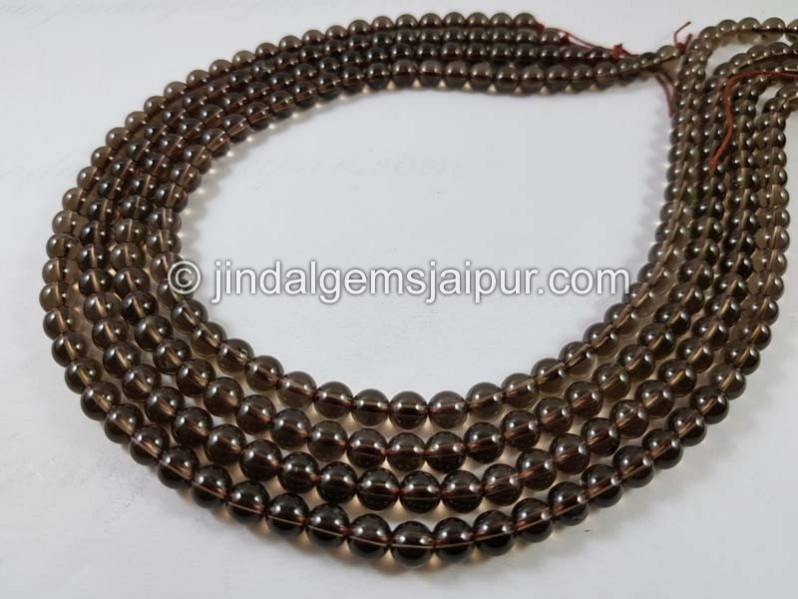 Smoky Quartz Smooth Round Beads