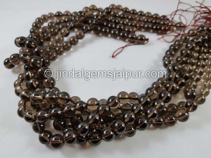 Smoky  Quartz Smooth Round Beads