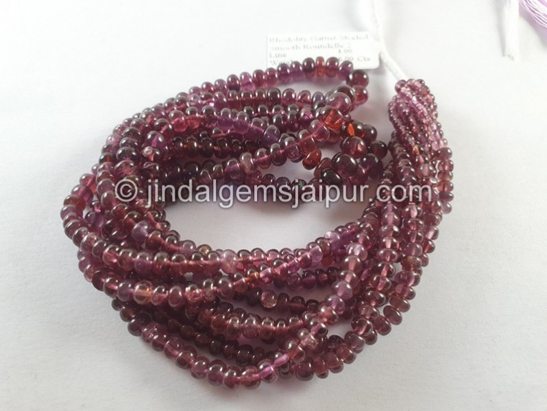 Rhodolite Garnet Shaded Smooth Roundelle Beads