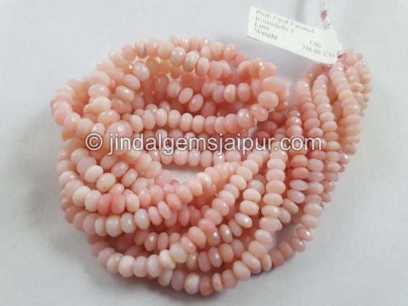 Pink Opal Shaded Faceted Roundelle Beads