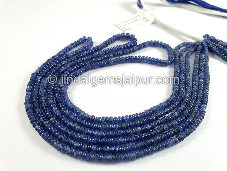 Blue Sapphire Burma Smooth Roundelle Shape Beads